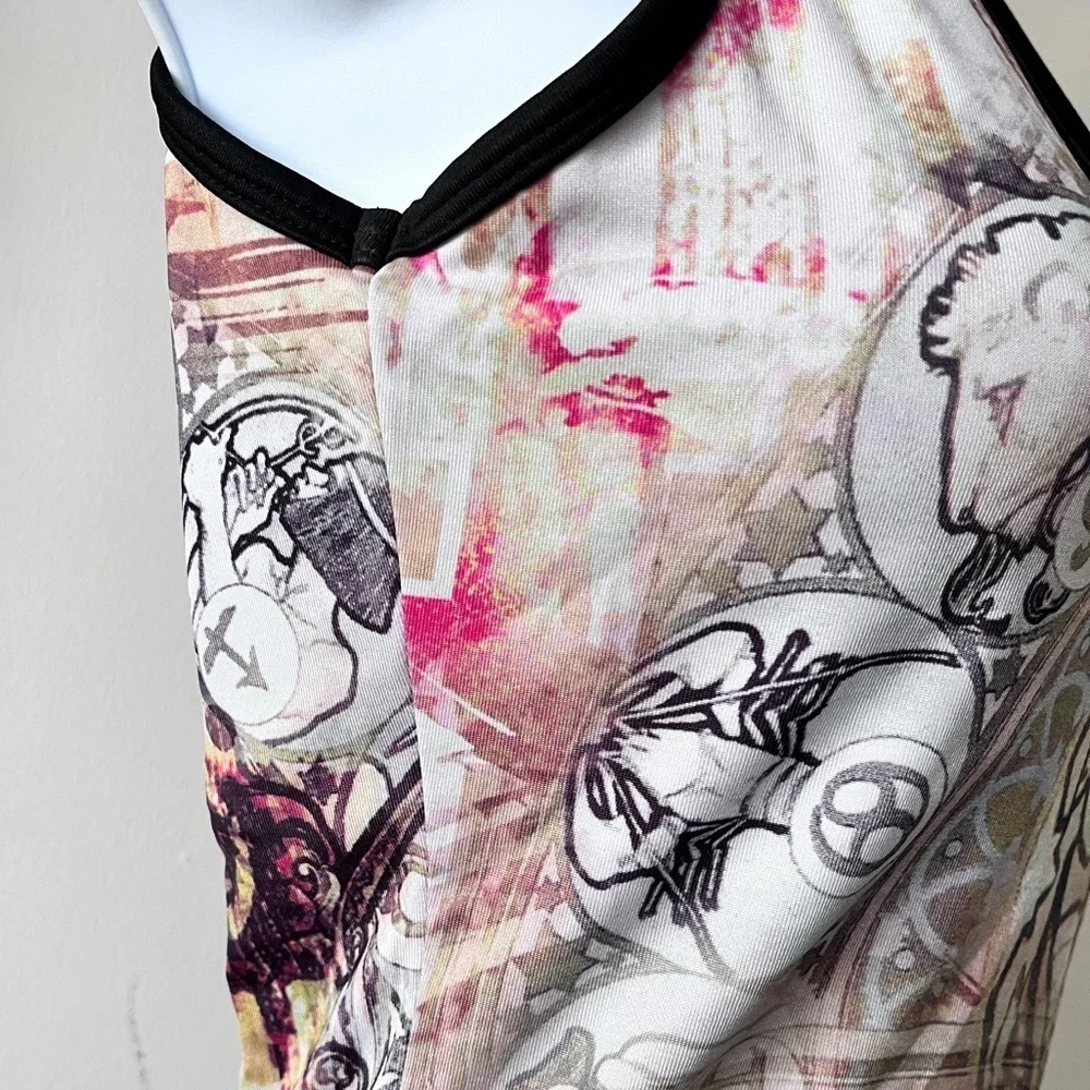 Y2K So Sporty Zodiac Printed Stretch Tank Top Size S